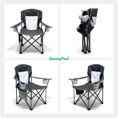 SUNNYFEEL XL Oversized Camping Chair, Folding Camp Chairs for Adults Heavy Duty Big Tall 300 LBS SUNNYFEEL XL Oversized Camping Chair, Folding Camp Chairs for Adults Heavy Duty Big Tall 300 LBS