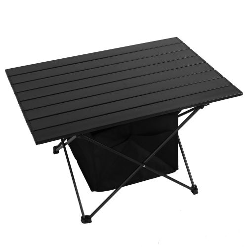 Foldable Camping Table With Storage Basket Rustproof Portable Aluminum Alloy Roll-Up Camping Table Foldable Camping Table With Storage Basket Rustproof Portable Aluminum Alloy Roll-Up Camping Table